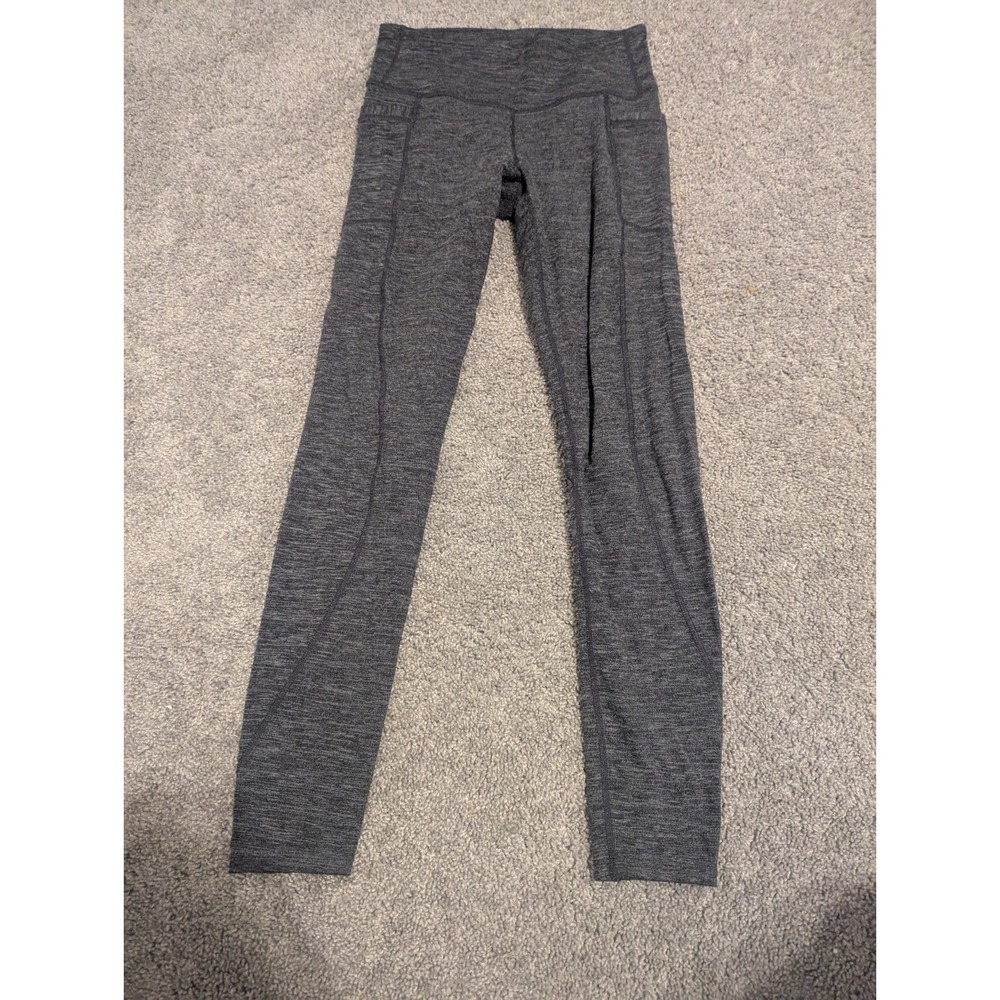 Athleta Leggings Womens S Gray High Rise Spacedye Chaturanga Nylon Woven